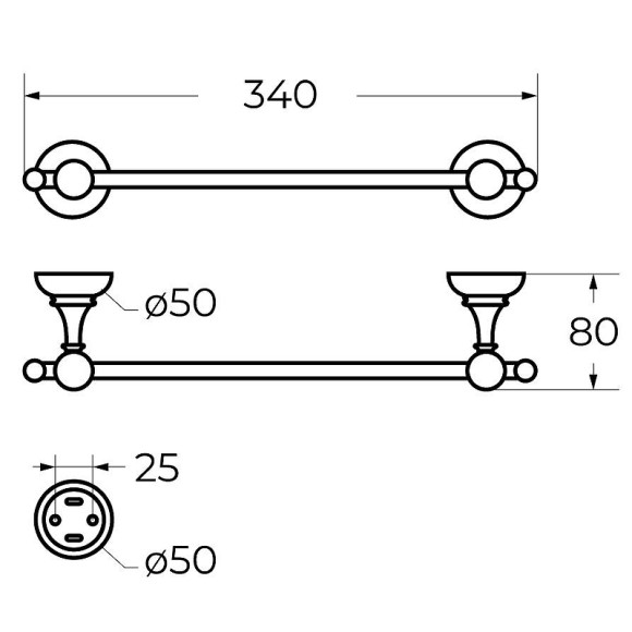 Полотенцедержатель Cezares Aphrodite APHRODITE-TH05-02-M Бронза