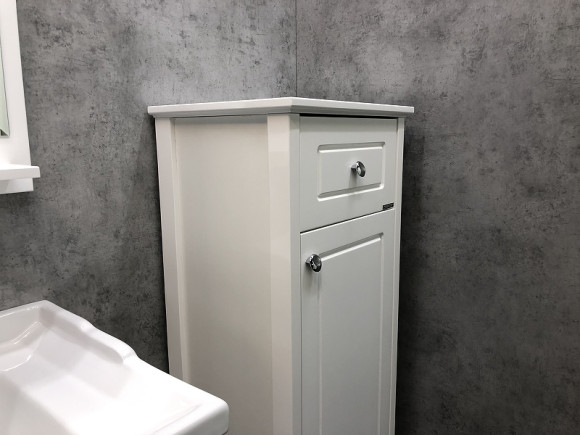 Шкаф полупенал Comforty Тбилиси 40 00003132633 Белый глянец