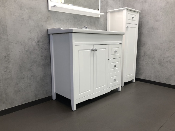 Шкаф полупенал Comforty Тбилиси 40 00003132633 Белый глянец