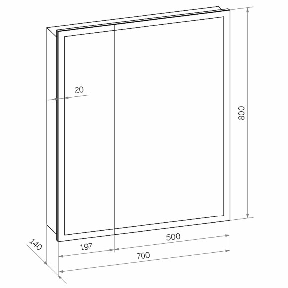 Зеркальный шкаф Континент Reflex LED 70 МВК026 с подсветкой Белый Зеркальный шкаф Континент Reflex LED 70 МВК026 с подсветкой Белый