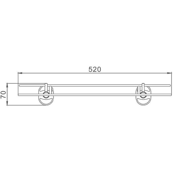 Стеклянная полка Haiba HB1907-1 Хром Стеклянная полка Haiba HB1907-1 Хром