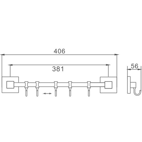 Вешалка для полотенец Haiba HB8615-5 Хром