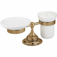 Стакан для зубных щеток с мыльницей Cezares Aphrodite APHRODITE-STTP-02 Бронза