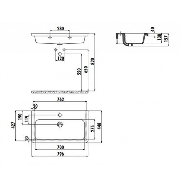 Раковина Creavit Ipek 80 IP080-00CB00E-0000 Белая