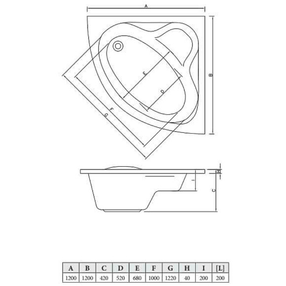Акриловая ванна C-Bath Aurora 120x120 CBS001001 без гидромассажа Акриловая ванна C-Bath Aurora 120x120 CBS001001 без гидромассажа