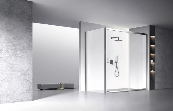 Душевая стенка Veconi Rovigo KP-13 120 KP13-120-01-C5 профиль Хром стекло прозрачное