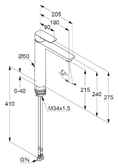Смеситель для раковины Kludi Pure Style 402960575 Хром Смеситель для раковины Kludi Pure Style 402960575 Хром