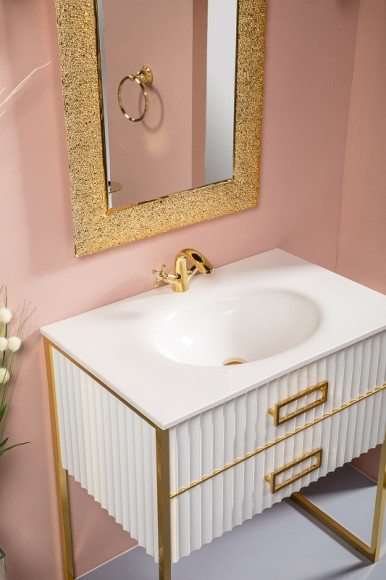 Тумба под раковину Boheme Armadi Art Monaco 80 866-080-WG Белый глянец Золото