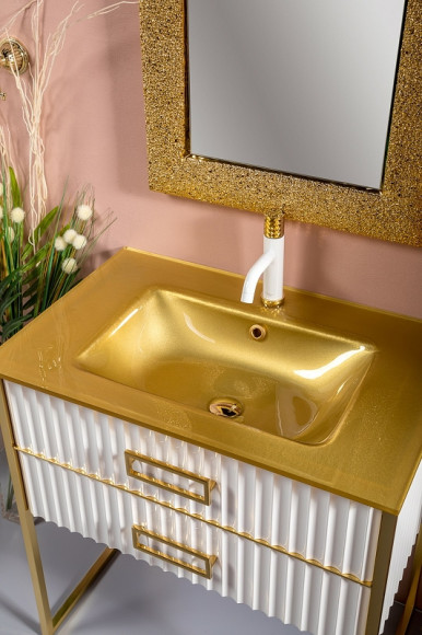 Тумба под раковину Boheme Armadi Art Monaco 80 866-080-WG Белый глянец Золото