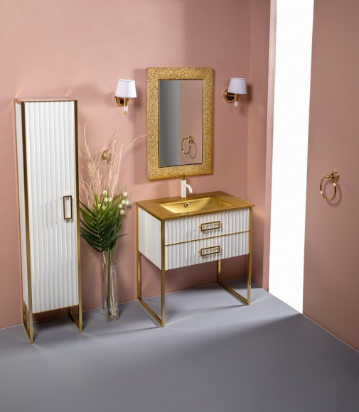 Тумба под раковину Boheme Armadi Art Monaco 80 866-080-WG Белый глянец Золото