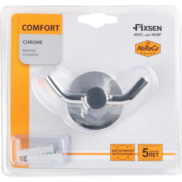 Двойной крючок Fixsen Comfort Chrome FX-85005A Хром Двойной крючок Fixsen Comfort Chrome FX-85005A Хром