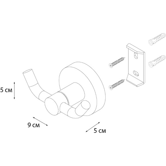 Двойной крючок Fixsen Comfort Chrome FX-85005A Хром Двойной крючок Fixsen Comfort Chrome FX-85005A Хром