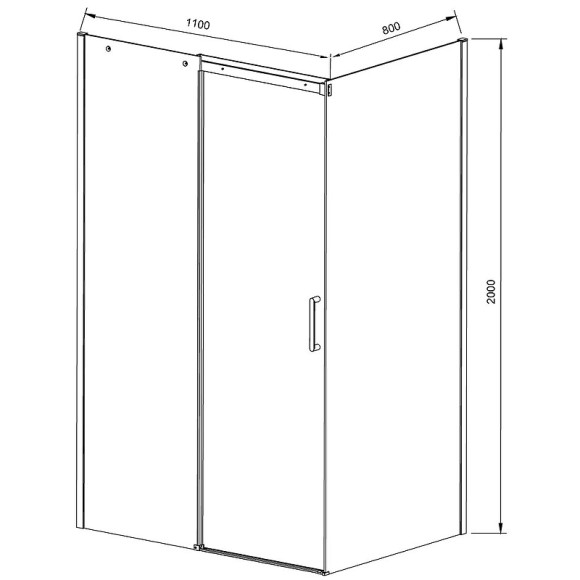 Душевой уголок Vincea Dice 110x80 VSR-4D8011CLB профиль Черный стекло прозрачное