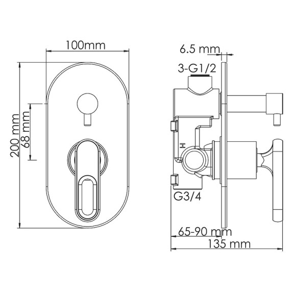 Душевая система WasserKRAFT Kammel A16830 Хром