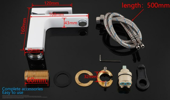 Смеситель для раковины Gappo G17-8 G1017-8 Белый Хром