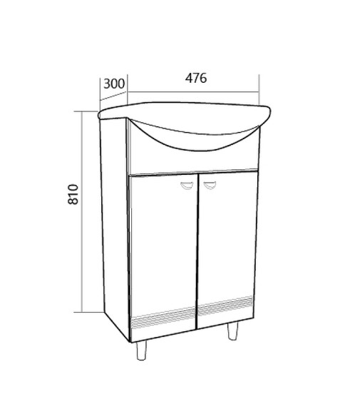 Тумба под раковину 1MarKa Story 50Н У99314 Белый глянец
