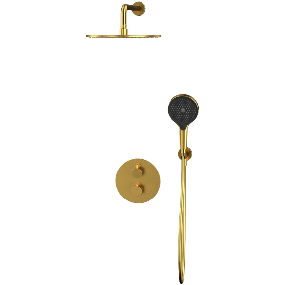 Душевая система Whitecross Y brushed gold YSET08TOPGLB с термостатом Брашированное золото Душевая система Whitecross Y brushed gold YSET08TOPGLB с термостатом Брашированное золото