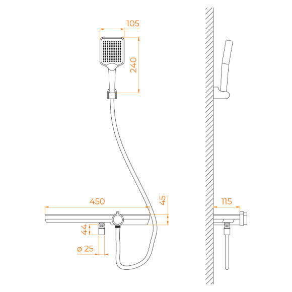 Смеситель для ванны RGW SP-40Gr 69140540-11 Серый