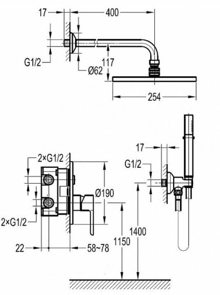 Душевая система Cezares Eco ECO-DSET-01 Хром