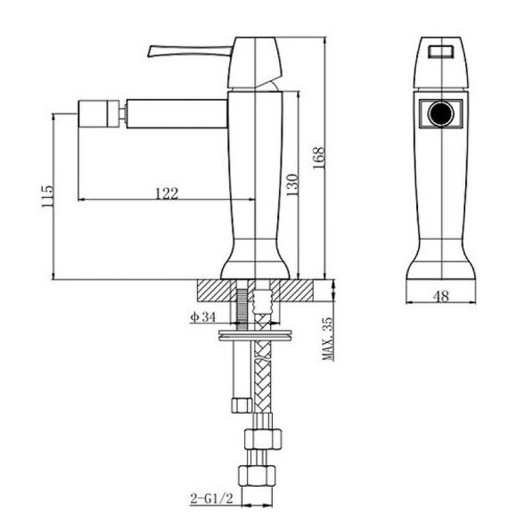 Смеситель для биде Caprigo Diamante 50-030-oro Золото