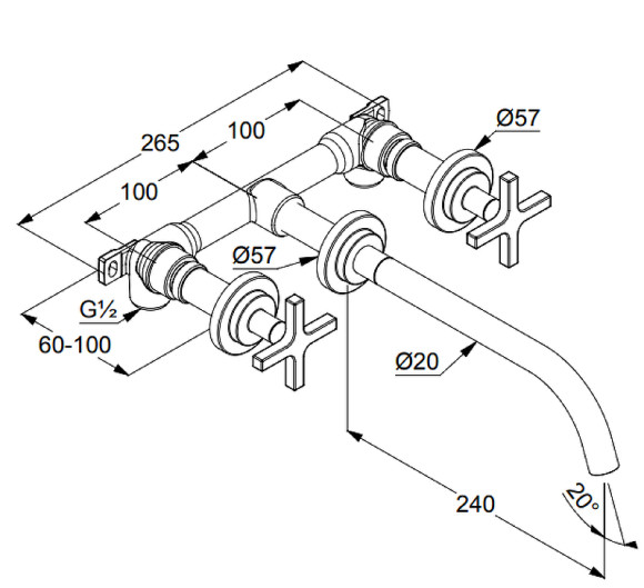 Смеситель для раковины Kludi Nova Fonte 201460520 Хром