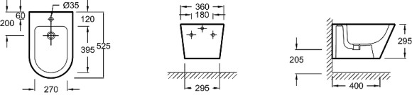 Биде Jacob Delafon Rodin+ EMJ0002-00 подвесное Белое