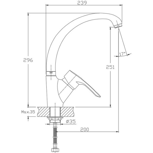 Смеситель для кухни Haiba HB4166-7 Черный Смеситель для кухни Haiba HB4166-7 Черный