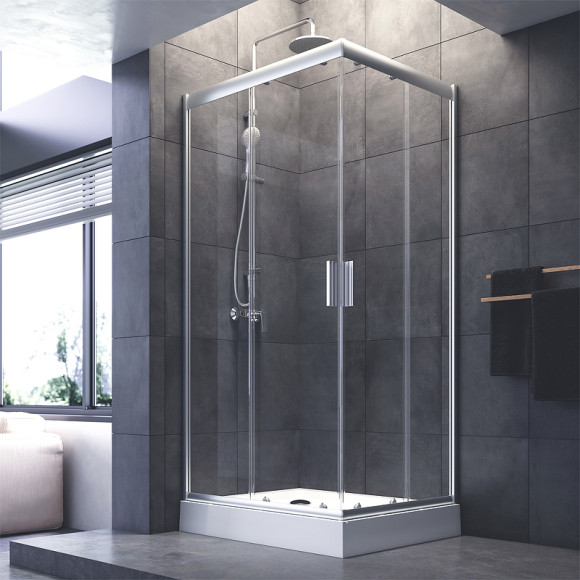 Душевой уголок AM.PM Gem 100х80 W90G-404-100280-MT профиль Хром матовый стекло прозрачное Душевой уголок AM.PM Gem 100х80 W90G-404-100280-MT профиль Хром матовый стекло прозрачное