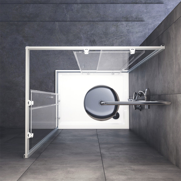 Душевой уголок AM.PM Gem 100х80 W90G-404-100280-MT профиль Хром матовый стекло прозрачное Душевой уголок AM.PM Gem 100х80 W90G-404-100280-MT профиль Хром матовый стекло прозрачное