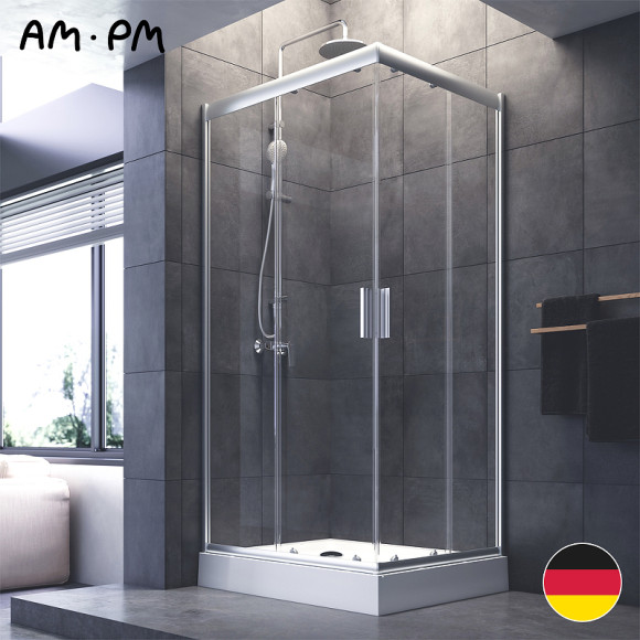 Душевой уголок AM.PM Gem 100х80 W90G-404-100280-MT профиль Хром матовый стекло прозрачное Душевой уголок AM.PM Gem 100х80 W90G-404-100280-MT профиль Хром матовый стекло прозрачное