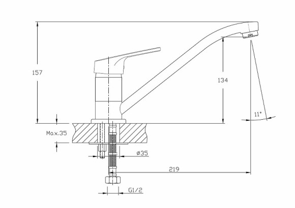 Смеситель для кухни Haiba HB4816 Хром