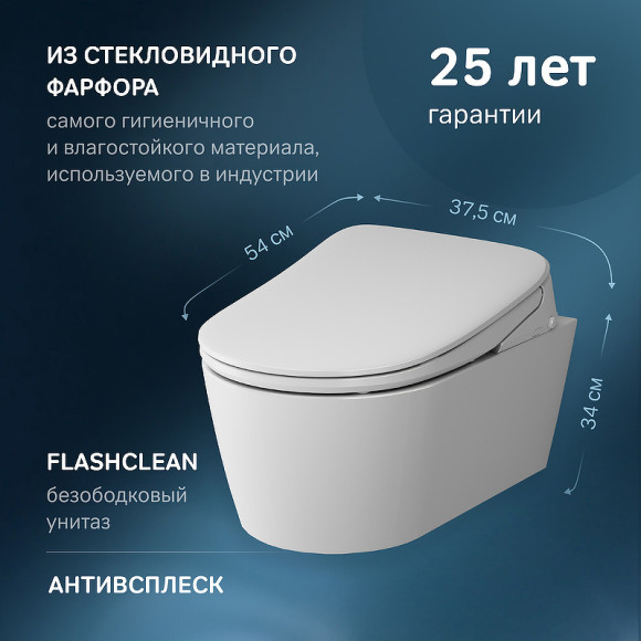 Унитаз биде AM.PM Func C8F1702SC подвесной с электронным сиденьем Микролифт