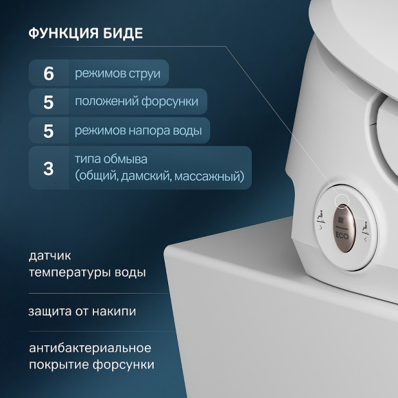 Унитаз биде AM.PM Func C8F1702SC подвесной с электронным сиденьем Микролифт