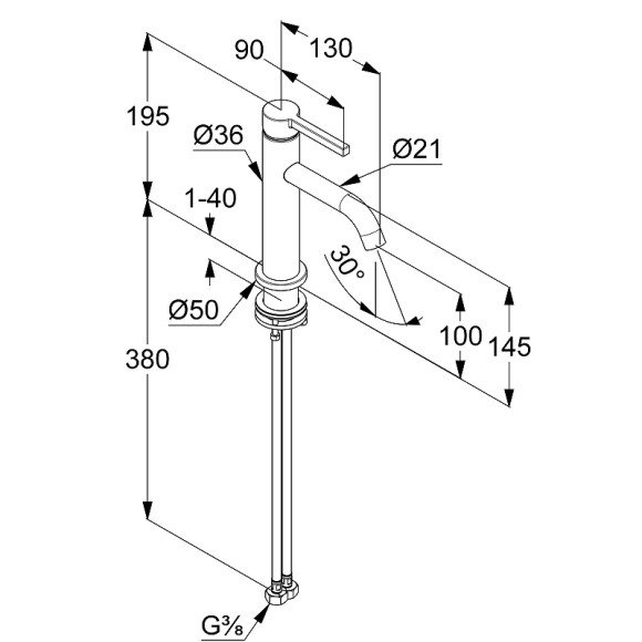 Смеситель для раковины Kludi Nova Fonte Pura 200260515 Хром