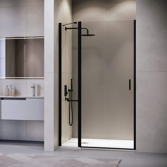 Душевая дверь RGW Leipzig LE-004-B 100 351200410-14 профиль Черный стекло прозрачное