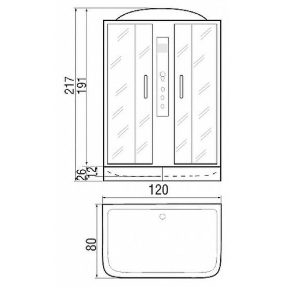 Душевая кабина River Sena 120x80 МТ 10000001253 с поддоном Душевая кабина River Sena 120x80 МТ 10000001253 с поддоном
