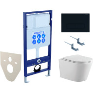 Комплект унитаза с инсталляцией Aquatek Set Aquatek Вега-1905-017 с сиденьем Микролифт и Черной матовой клавишей смыва Комплект унитаза с инсталляцией Aquatek Set Aquatek Вега-1905-017 с сиденьем Микролифт и Черной матовой клавишей смыва