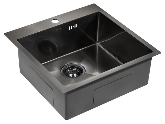 Кухонная мойка Paulmark Kroner 51 PM215151-GM Вороненая сталь Кухонная мойка Paulmark Kroner 51 PM215151-GM Вороненая сталь