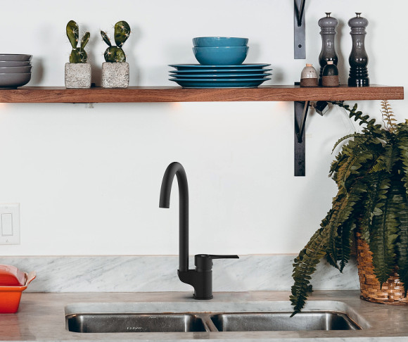 Смеситель для кухни GPD Atros MTE65-SG Черный