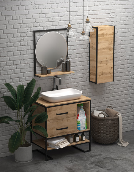 Шкаф пенал 1MarKa Grunge Loft 35П Ц0000007987 подвесной Дуб Вотан Шкаф пенал 1MarKa Grunge Loft 35П Ц0000007987 подвесной Дуб Вотан