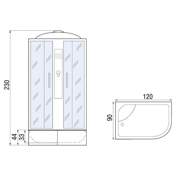 Душевая кабина River Desna XL 120x90 MT L 10000006161 с поддоном Душевая кабина River Desna XL 120x90 MT L 10000006161 с поддоном