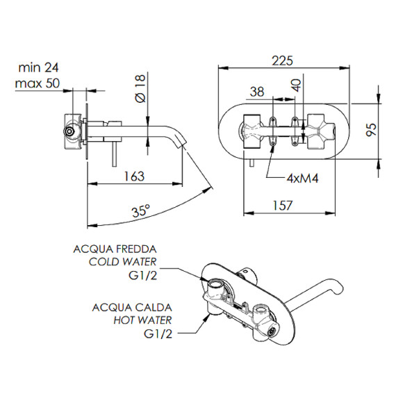 Смеситель для раковины Remer X-Style X15NO Черный матовый Смеситель для раковины Remer X-Style X15NO Черный матовый