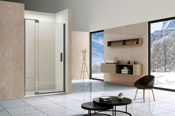 Душевая дверь Vincea Extra 110 VDP-1E1011CLGM профиль Вороненая сталь стекло прозрачное