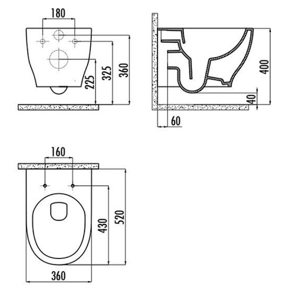 Унитаз биде Creavit Mare MA321-00CB00E-0000 подвесной Белый без сиденья