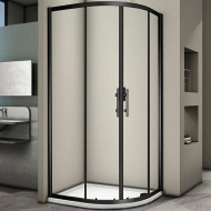 Душевой уголок Veconi Rovigo RV-07B 80х80 RV07B-80-01-C3 профиль Черный матовый стекло прозрачное