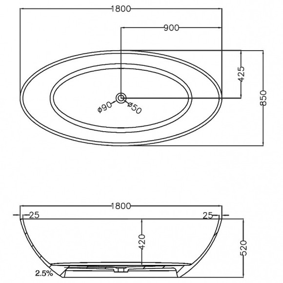 Ванна из полиэфирной смолы Abber Kristall 180х85 AT9702Vesuvian Оливковая без гидромассажа Ванна из полиэфирной смолы Abber Kristall 180х85 AT9702Vesuvian Оливковая без гидромассажа