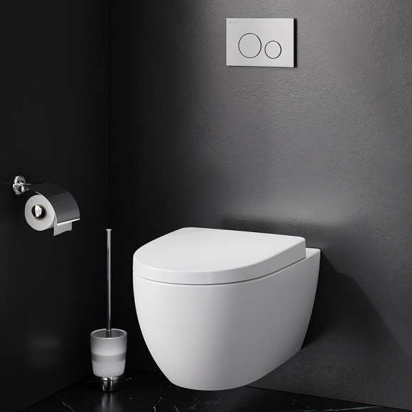 Комплект унитаза AM.PM Awe C111738WH+C117852WH с инсталляцией Grohe Rapid SL 38772001 с сиденьем Микролифт и клавишей смыва Хром