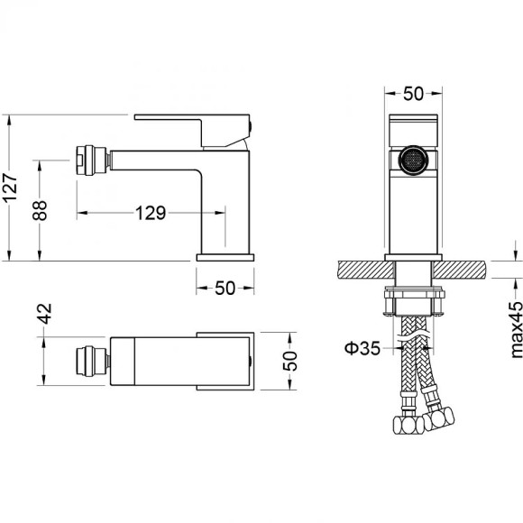 Смеситель для биде Aquatek Либра AQ1618MB Черный матовый Смеситель для биде Aquatek Либра AQ1618MB Черный матовый