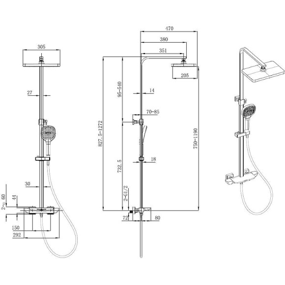 Душевая система Allen Brau Infinity 5.21030-31 Черная матовая Душевая система Allen Brau Infinity 5.21030-31 Черная матовая
