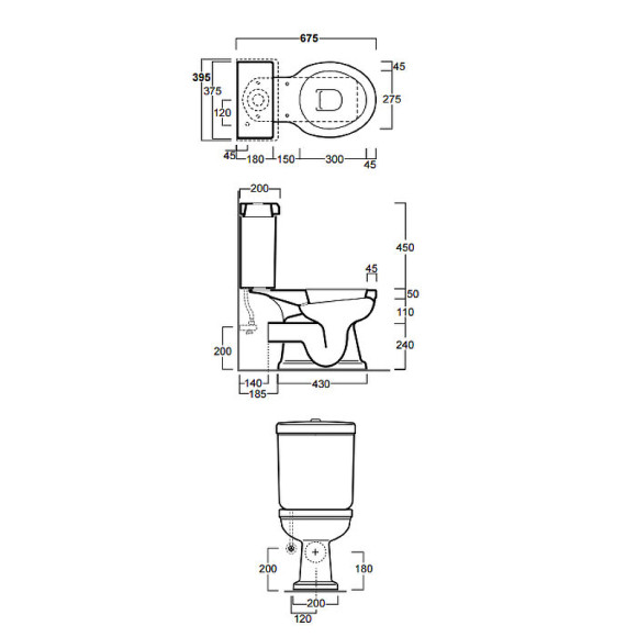 Унитаз компакт Simas Londra LO931bi без бачка и сиденья